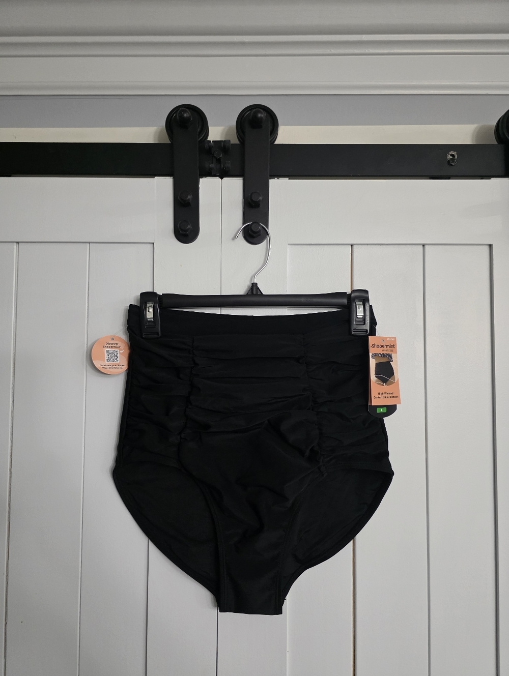 SHAPERMINT Women's Rouched High Waisted Bikini Bottom. NEW! Bottom Only.